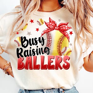Busy Raising Ballers Png,Retro Softball Baseball PNG, Glitter Baseball PNG,Sublimation Design, Digital Download,Sports PNG,Baseball Coquette