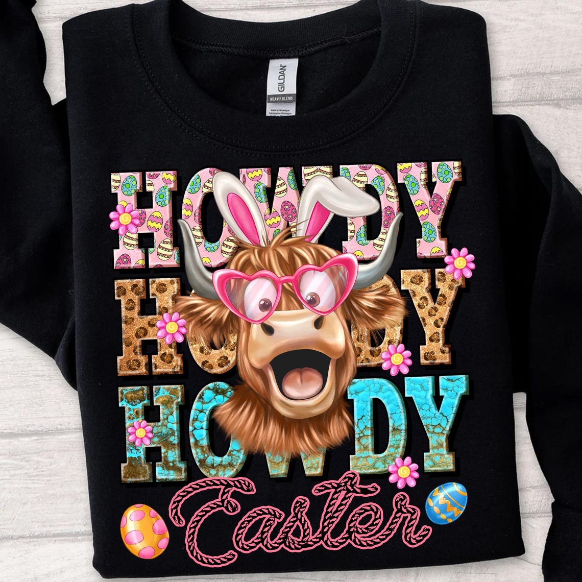 Spring Howdy Howdy Easter Png,highland Cow Easter Png,howdy Easter Shirt Design ...