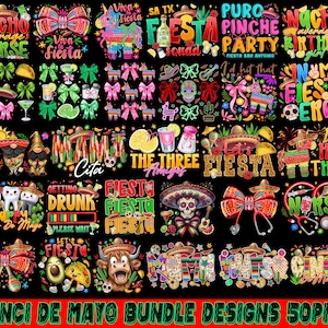 50+ Cinco De Mayo Png Bundle, Mexican Party Png, Let's Fiesta Png, Mexico Tequila Png, Tacos Png, Nachos Hat, Sublimation Design Download