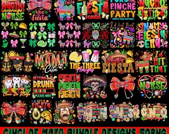 50+ Cinco De Mayo Png Bundle, Mexican Party Png, Let's Fiesta Png, Mexico Tequila Png, Tacos Png, Nachos Hat, Sublimation Design Download