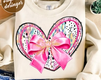brushstroke Glitter Heart Coquette Bow Png, brushstroke Valentine png, Trending Valentine,Valentine Coquette Png,Xoxo Png,Sublimation Design