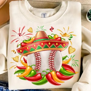 Cinco De Mayo Baseball PNG,Fiesta Baseball Sublimation,Sombrero Baseball Design,Mexican Baseball Design,Spicy Baseball Sublimation