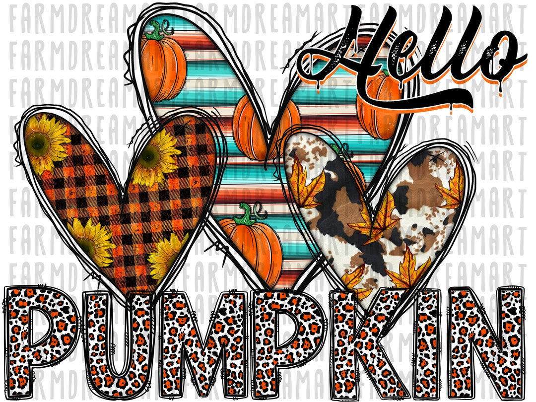 Hello Pumpkin Png, Cowhide Pumpkin Png Sublimation Design, Fall Png ...