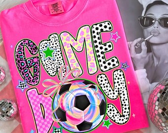 Game Day Soccer PNG,Soccer Sublimation Design,Colorful Soccer Ball PNG,Retro Soccer PNG,Soccer Mom Sublimation,Soccer Lover Png