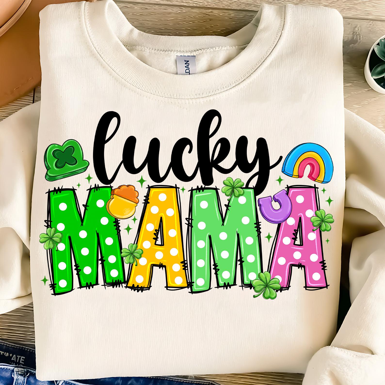 Lucky Mama Personalized Png,st Patricks Day Mom,cute Shamrock Mama