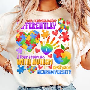 Everyone Communicates Differently Png, Autism Png, Autism Month png, Autism Mom Png, Autism shirt png, Speech Pathologist Png, Autism design