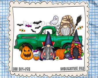 Halloween Truck Png, Happy Halloween Png, Boo Png, Truck Png, Gnome Png, Bat Png, Pumpkin Png, Digital Download, Sublimation Design