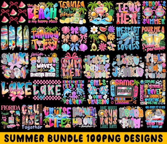 Summer Png Bundle,100 Summer Sublimation Designs,Beach Vacation PNG,Summer Teacher Png,Cruise Bundle,End of School PNG,Bundle Png Design