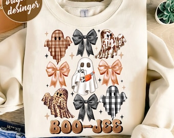 Cute Ghost Halloween Boo Jee Png, Bougie Png,Trending png, Halloween Cute Ghost, Halloween Coquette Bow Png, Halloween Mom, Sublimate Design