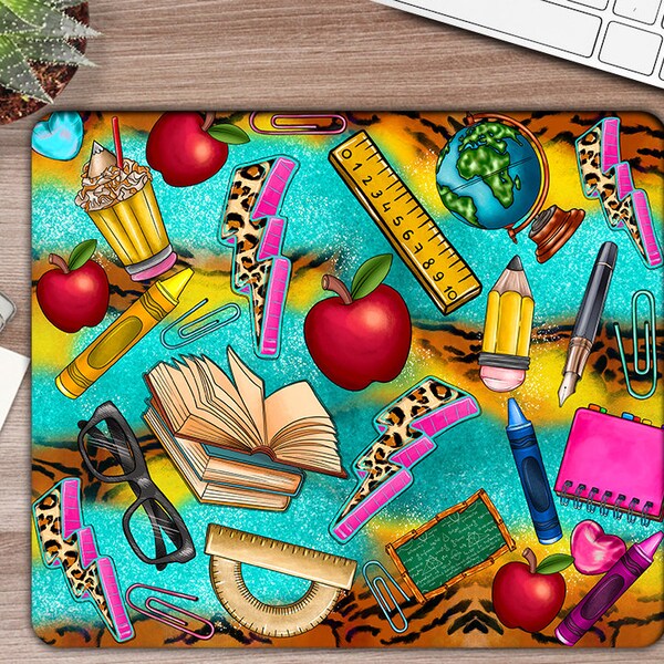 Western Teacher Mouse Pad Png Sublimation Design, Teachers' Day Mouse Pad Png, Teacher School Books Png, Apple Teacher Png, Downloads