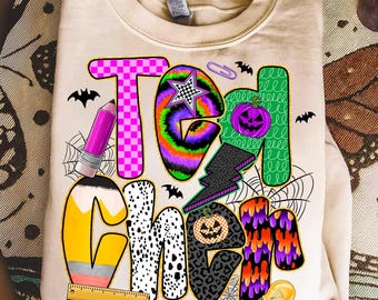 Halloween Teacher Png,Teacher Sublimation Design,Teacher Life PNG,Back to School PNG Spooky,Spooky Teacher PNG,Spooky Season Png