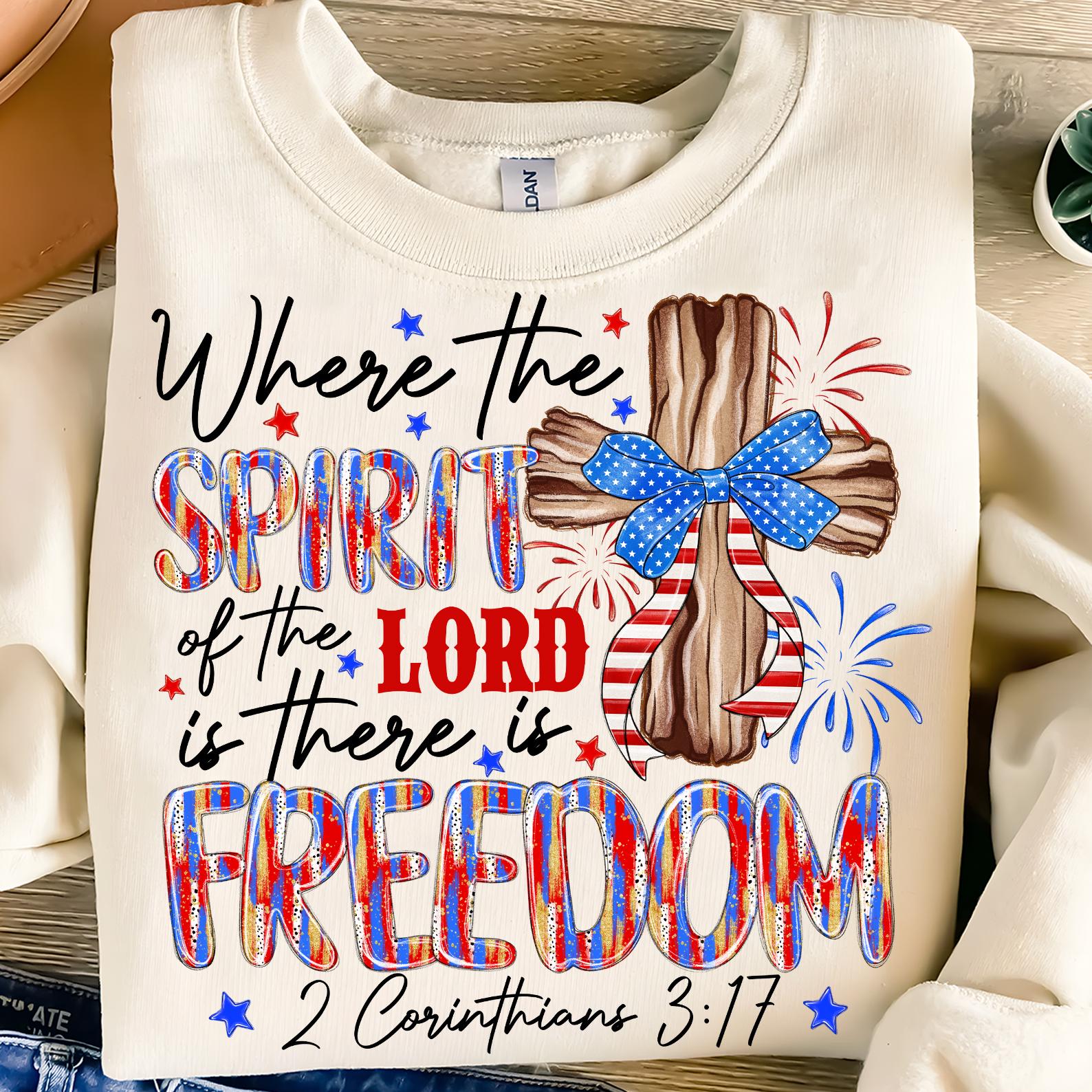 Freedom in Christ Design,Christian Sublimation PNG,Religious Independence Day,4th of July Faith,Cross with American Flag,God Bless America