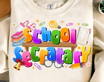 School Secretary PNG,School Office Sublimation,Cute Secretary Clipart,Educational Staff Png,Back to School Secretary Gift,Office Worker Png