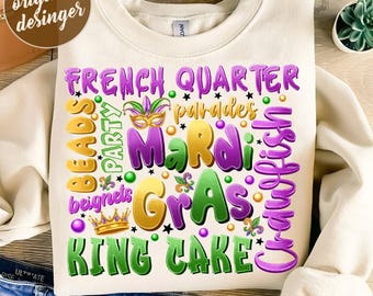 Mardi Gras Design Shirt Png, Louisiana Mardi Gras Png, Fat Tuesday, Mardi Gras Louisiana Map, Mardi Gras Png, Sublimation Design Download