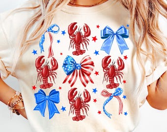 4th Of July Crawfish Coquette Png,4th of July Sublimation PNG,Patriotic Crawfish,Lobster USA Flag PNG,Southern Boil Png,American Coquette