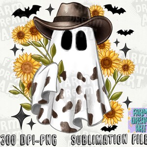 Cute Cowprint Ghost Clipart, Funny Snarky Boojee Halloween PNG, Western ...