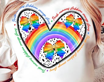 Pride Heart Rainbow PNG,Anti Orange Stains LGBTQ Design,Funny Pride Political PNG,Rainbow Bow Sublimation File,Rainbow Coquette Bow Png
