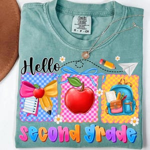 Second Grade PNG,Hello Second Grade Png,1st Grade Sublimation,Back to School PNG,Teacher Design,Second Day of School PNG,Digital Download
