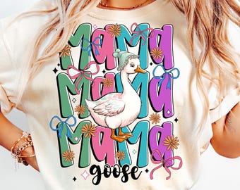 Mama Goose PNG,Retro Goose Sublimation,Aesthetic Design,Cottagecore Mom Shirt,Goose Png,Trendy Mom Sublimation, Aesthetic Mom,Mom Coquette
