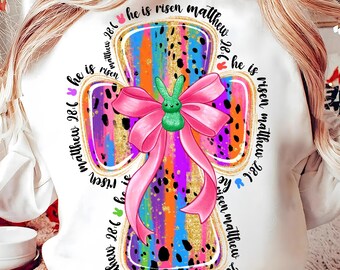 He is Risen png, Matthew 28:6, Jesus png, easter cross png, Easter Christian Png, Easter bible verse png, retro easter png, Peeps png