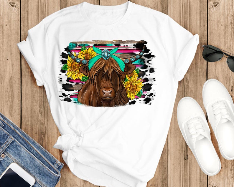 Highland Cow Serape PNG Cow Pngcowhide PNG Sublimation - Etsy