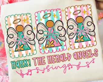 Hark The Herald Angels Sing PNG,Christmas Angel PNG,Christian Christmas Design,Religious Sublimation PNG,Faith Based Holiday,Angel Wings Png