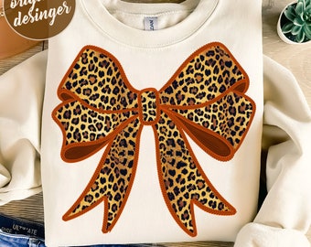 Leopard Coquette Bow Embroidery Design Png, Fall Coquette Bow Png, Coquette Bow Png, Fall Vibes Png File, Bow Design png, Sublimation Design