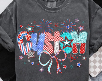 4th of July Custom PNG,Custom Name Patriotic Design,Editable July 4th Sublimation,Stars and Stripes Custom Text,Personalized Patriotic Png