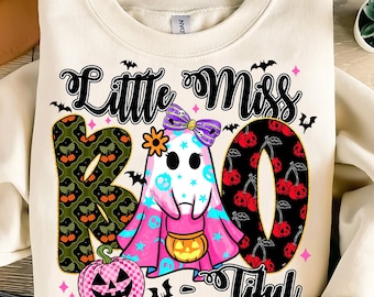 Little Miss Boo Tiful PNG,Halloween Ghost Sublimation,Cute Halloween Digital Design,Boo Tiful Ghost PNG,Spooky Png,Trick Or Treat Ghost PNG