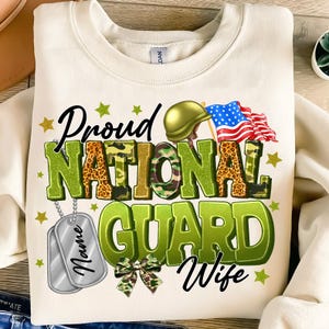 Proud National Guard Wife PNG,Military Wife Sublimation Design,Camouflage Wife PNG,Military Wife Sublimation,Dog Tag PNG