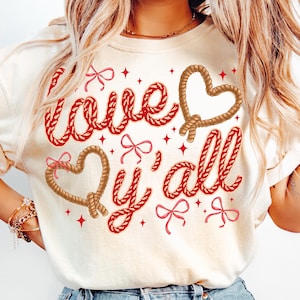 Love Y&#39;all PNG, Western Valentine png, Cowgirl Valentines png, Cowboy valentine png, Western png,Valentines day png,Love Valentine Coquette