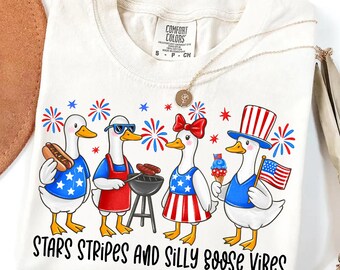 Silly Goose 4th of July PNG,Patriotic Goose Sublimation,Funny Duck Independence Day,Stars Stripes Sublimation Design,Sublimation Silly Goose