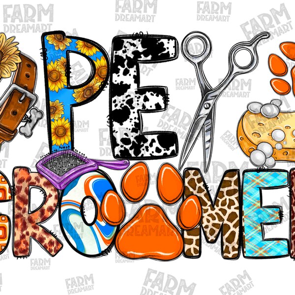 Pet groomer png sublimation design download, animal love png, groomer png, western pet groomer png, sublimate designs download