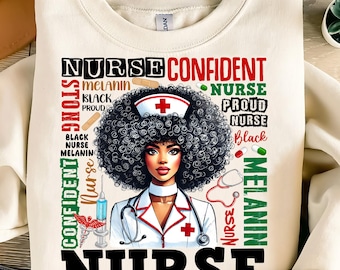 Nurse afro woman png, Black Nurse Melanin png, Nurse life png, afro Nurse png, Gift For Nurse, Black History Month Png,African American Png