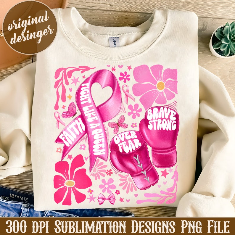 In October We Wear Pink Png,fight Like a Queen Png,breast Cancer Png ...