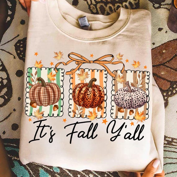 It's Fall Y'all PNG,Fall Pumpkin PNG,Plaid Leopard Pumpkin Sublimation,Thanksgiving Pumpkin Sublimation,Fall Coquette Png,Cozy Autumn Png