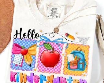 Kindergarten PNG,Hello Kindergarten Png,1st Grade Sublimation,Back to School PNG,Teacher Design,Kindergarten Day of School,Digital Download