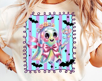 Pastel Ghost PNG,Cute Halloween Sublimation,Kawaii Ghost Design,Pastel Spooky PNG,Girly Halloween,Floral Ghost Sublimation,Ghost Coquette