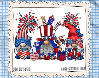 4th of July gnomes png sublimation design download, 4th of July png, Independence Day png, America's gnomes png, Usa Gnomes Png Sublimation