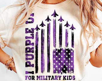 Purple Up PNG,Military Kids Sublimation,Purple Up For Military Kids,Military Child Month PNG,Patriotic Kids Sublimation,American Flag Png