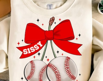 Coquette Baseball Sister Png Design for Shirt, Game Day Sublimation Designs, Red Bow Png, Retro Baseball Png, Baseball Mama Shirt Design