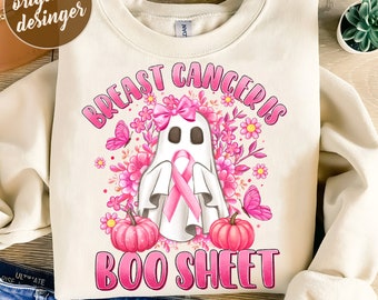 Breast Cancer is Boo Sheet Png, Retro Breast Cancer Png, Breast Cancer Awareness Png, Halloween Pink Ghost png, Halloween Shirt Sublimation