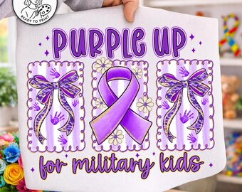 Purple Up For Military Kids PNG,Purple Up Day Design,Month Of The Military Child PNG,Military Kids Awareness Shirt,Support Military Kids Png
