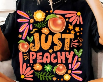 Just Peachy PNG,Boho Floral Sublimation,Retro Summer Design PNG,Boho Peach Shirt Design,Summer Fruit PNG,Peach Aesthetic Sublimation