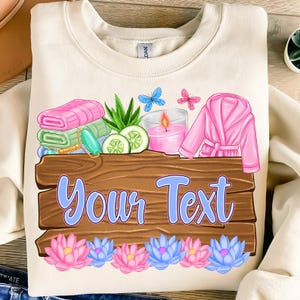 Spa Personalized PNG,Custom Spa Design Png,Girls Spa Day PNG,Relaxation Sublimation Design,Lotus Flower PNG,Custom Text Sublimation Png