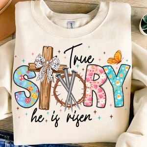 True story he is risen png, retro easter png, vintage easter png, Christian easter png, easter coquette png, easter png, bible verse png