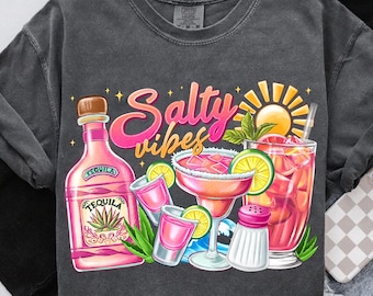 Salty Vibes PNG,Ocean Quote Sublimation Design,Sublimation Design Png,Summer Drink,Summer Design,Tequila Png,Margarita Png,Instant Download