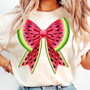Watermelon Coquette Bow PNG,Watermelon Sublimation Design,Summer Fruit PNG,Girly Summer Watermelon,Fruit Lover Design,Summer Coquette
