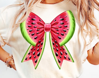 Watermelon Coquette Bow PNG,Watermelon Sublimation Design,Summer Fruit PNG,Girly Summer Watermelon,Fruit Lover Design,Summer Coquette