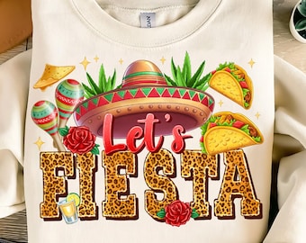Let’s Fiesta PNG,Cinco de Mayo Png,Mexican Party Sublimation,Maracas Clipart,Mexican Fiesta Digital Art,Western Fiesta Design,Taco Lover PNG
